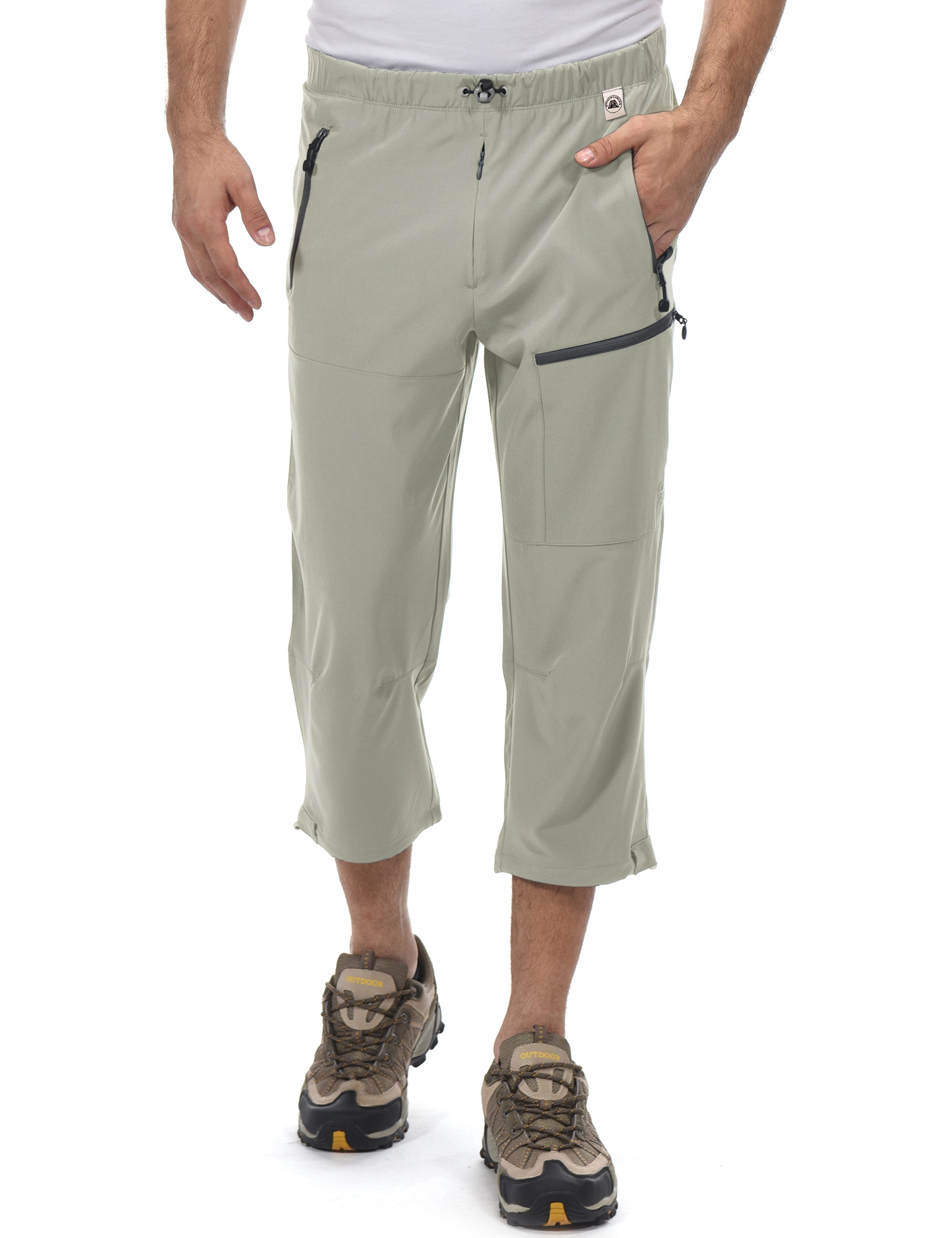 Mens Linen Pants Loose Shorts Drawstring Elastic Waist 3/4 Trousers Ethnic  | eBay